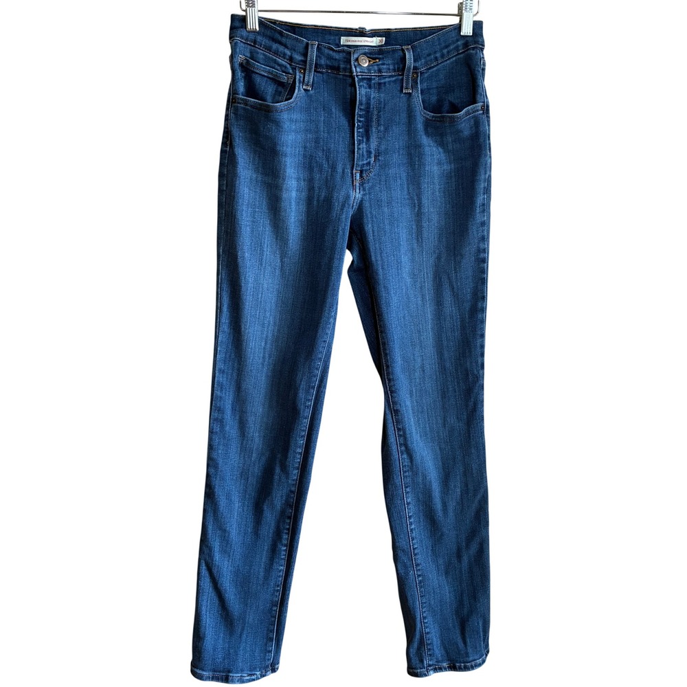 Levi's 724 High Rise Straight Jeans 30 Dark Wash Blue Women Stretch Denim